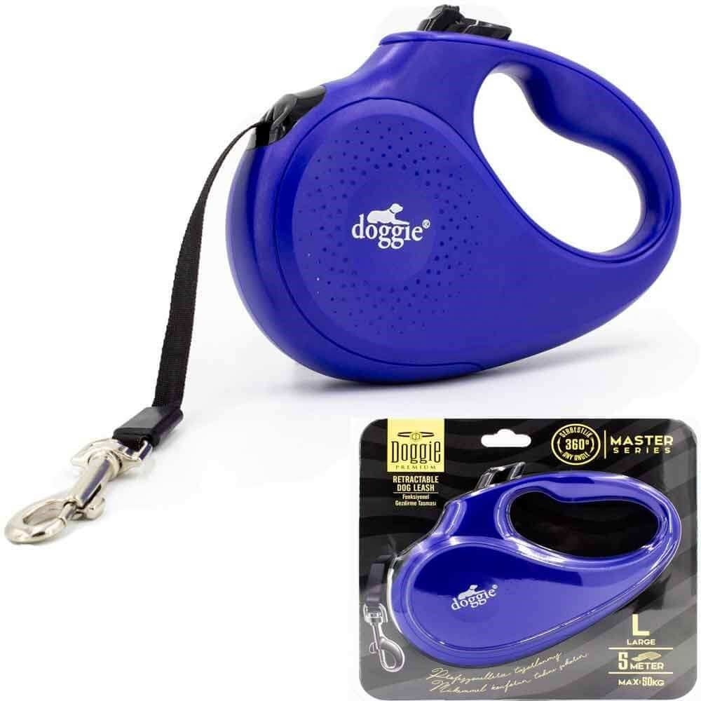 Doggie Otomatik Tasma Master Serisi L Mavi