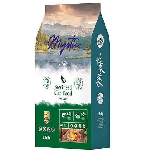 Mystic Sterilised Düşük Tahıllı Somonlu Kısırlaştırılmış Kedi Maması 1,5 Kg