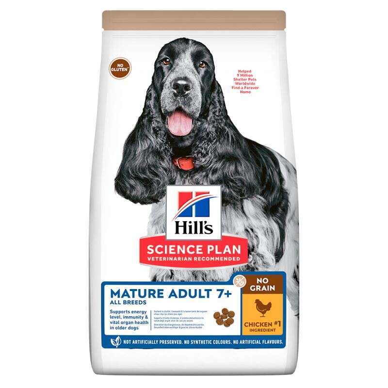 Hills No Grain Mature 7+ Tavuk Etli Yaşlı Tahılsız Köpek Maması 12 Kg