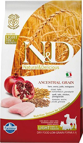 ND Düşük Tahıl Light Orta ve Büyük Irk Tavuk Nar Köpek Maması 2,5 Kg