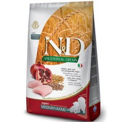 ND Düşük Tahıl Tavuk Nar Orta ve Büyük Irk Yavru Köpek Maması 12 Kg
