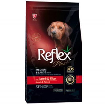 Reflex Plus Senior Orta / Büyük Irk Kuzu Yaşlı Köpek Maması 15 Kg