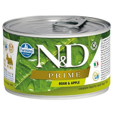 ND 2253 Mini Prime Yaban Domuzu ve Elmalı Köpek Konservesi 140 Gr