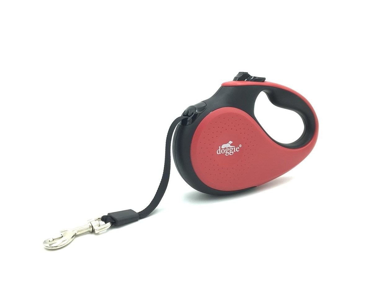Doggie Otomatik Köpek Tasması Soft L 50 kg 5 mt Kırmızı