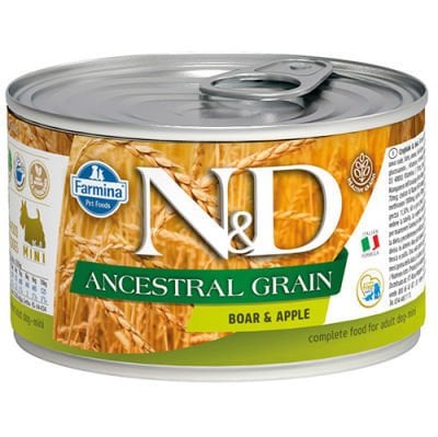 ND 2420 Düşük Tahıl Yaban Domuzu ve Elmalı Köpek Konservesi 140 Gr