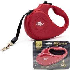 Doggie Otomatik Köpek Tasması Master S 15 kg 5 mt Kırmızı