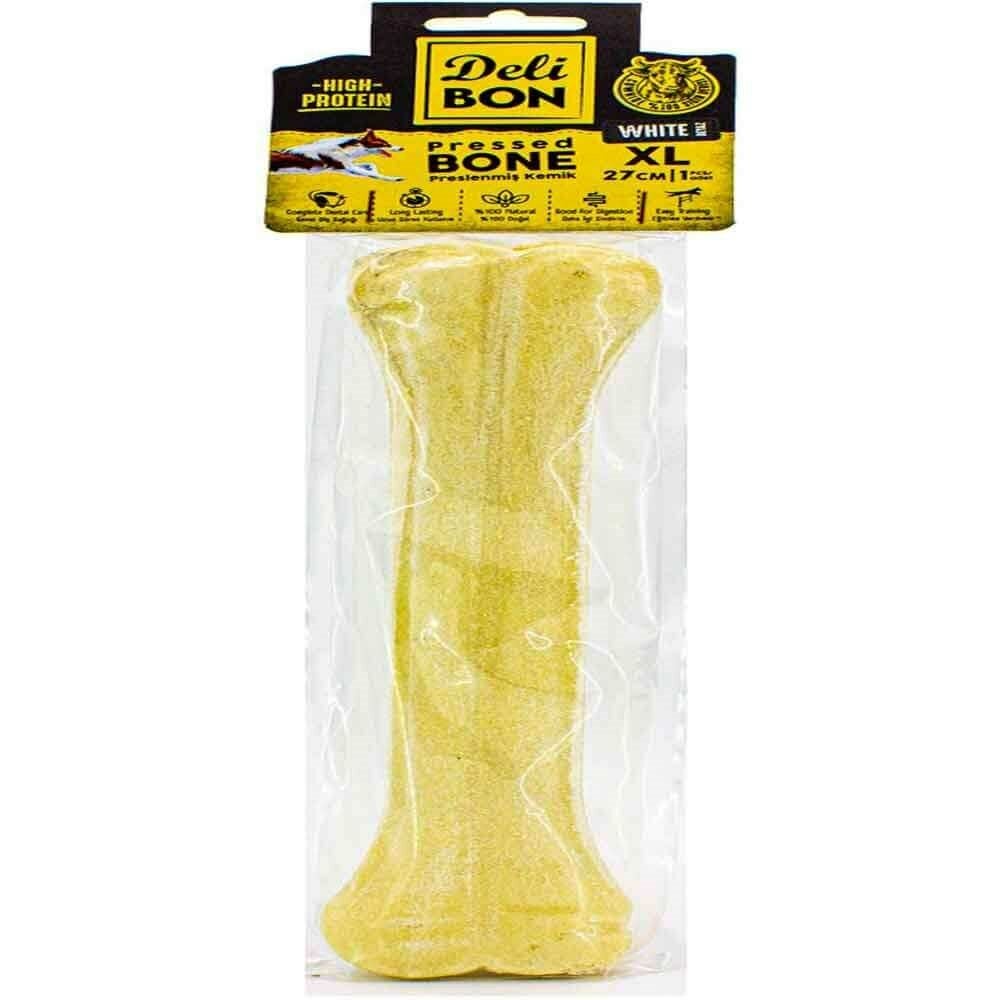 DeliBon Deri Press Köpek Kemik 27 Cm Beyaz 1 Ad