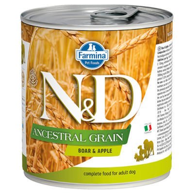 ND 2673 Düşük Tahıl Yaban Domuzu ve Elmalı Köpek Konservesi 285 Gr