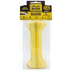 DeliBon Deri Press Köpek Kemik 22 Cm Beyaz 1 Ad