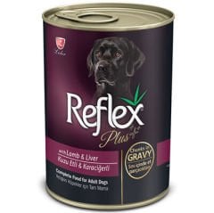 Reflex Plus Gravy Kuzu ve Karaciğerli Parça Etli Köpek Konservesi 400 Gr