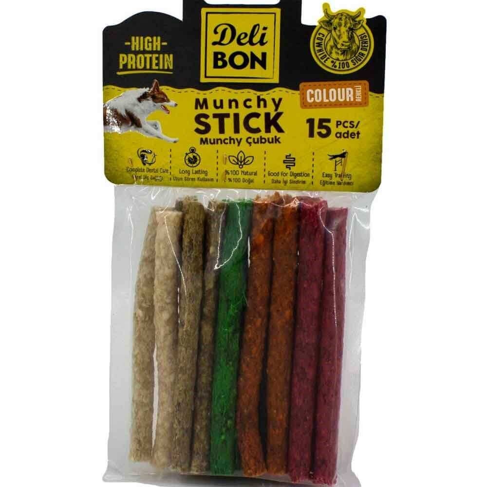 DeliBon Köpek Ödül Kemiği Munchy Çubuk Kalın Mix 15 Ad