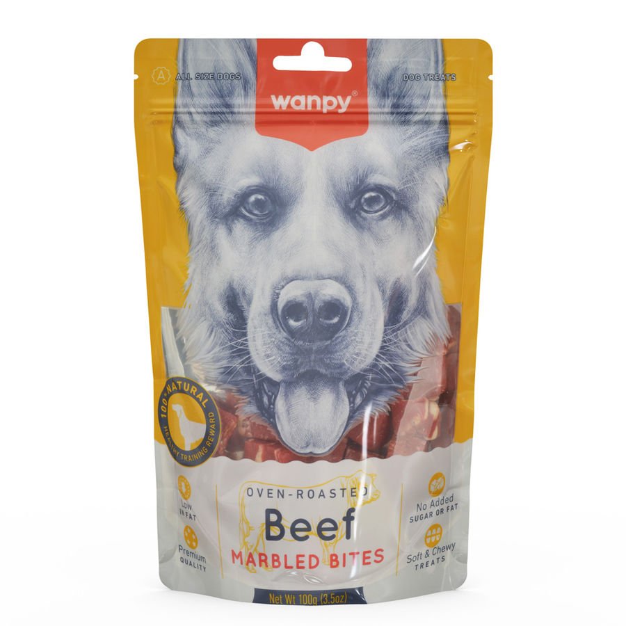 Wanpy Köpek Ödül Mama Marbled Biftekli Et Parçaları 100 gr