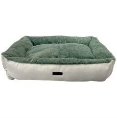 Pawland Tavşan Tüyü Peluş Kedi Yatağı Küçük Irk Köpek Yatağı Yeşil 70x55 cm