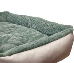 Pawland Tavşan Tüyü Peluş Kedi Yatağı Küçük Irk Köpek Yatağı Yeşil 70x55 cm