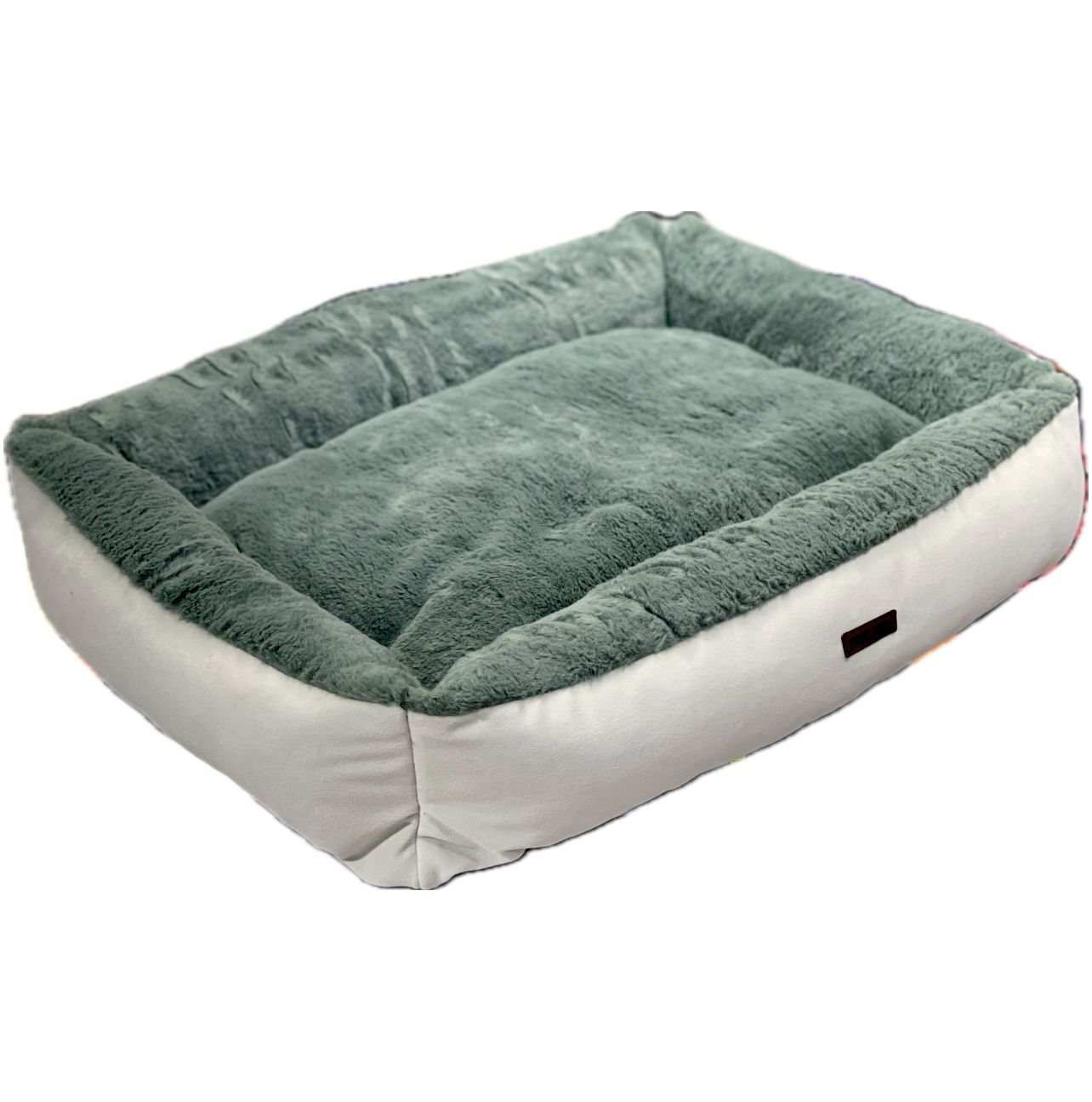 Pawland Tavşan Tüyü Peluş Kedi Yatağı Küçük Irk Köpek Yatağı Yeşil 70x55 cm