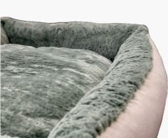 Pawland Tavşan Tüyü Peluş Kedi Yatağı Küçük Irk Köpek Yatağı Yeşil 70x55 cm
