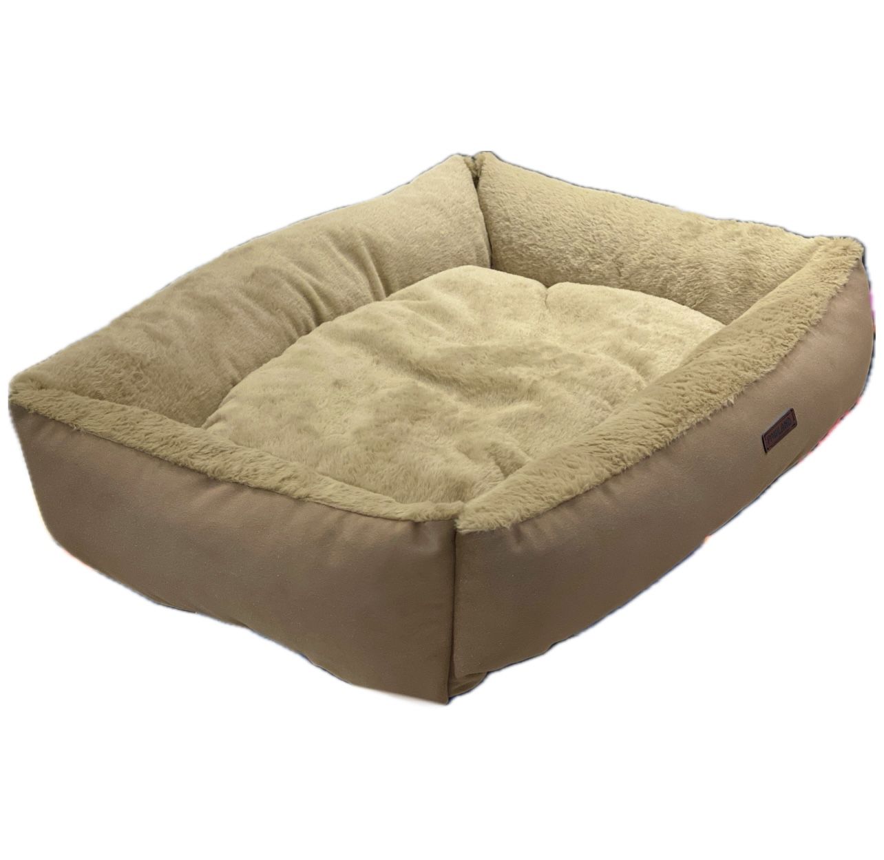 Pawland Tavşan Tüyü Peluş Kedi Yatağı Küçük Irk Köpek Yatağı Açık Kahve 70x55 cm