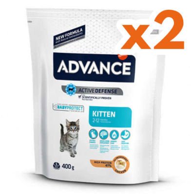 Advance Kitten Yavru Tavuk Etli Kedi Maması 400 + 400 Gr (800 Gr)