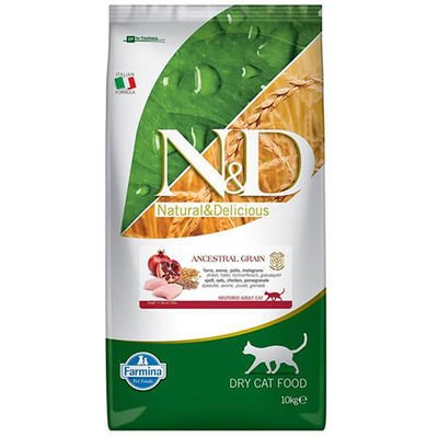 ND Düşük Tahıllı Tavuk Nar Kedi Maması 10 Kg