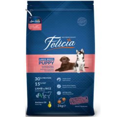 Felicia Puppy Düşük Tahıllı Kuzu Etli Büyük Irk Yavru Köpek Maması 3 Kg