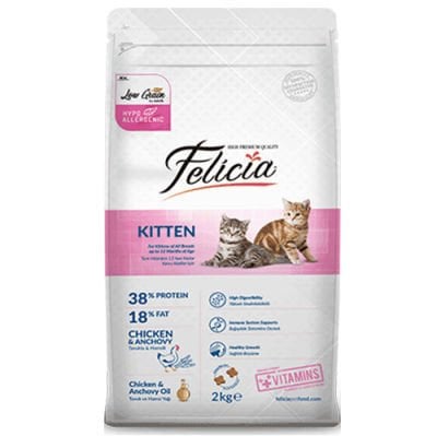 Felicia Kitten Düşük Tahıllı Tavuk ve Hamsi Yavru Kedi Maması 2 Kg