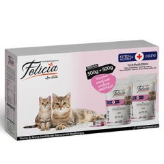 Felicia Mother / Kitten Düşük Tahıllı Yavru Kuzu Etli Kedi Maması 500 Gr + 500 Gr