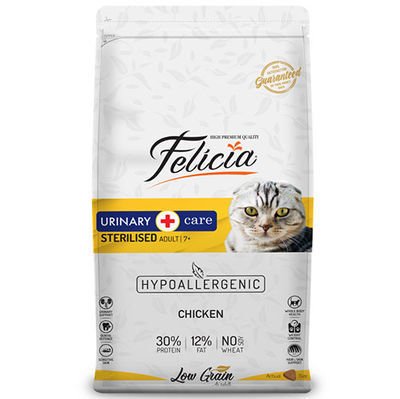 Felicia Sterilised Düşük Tahıllı Kısırlaştırılmış Tavuk Etli Kedi Maması 12 Kg