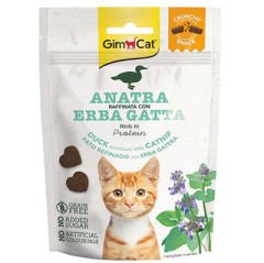 GimCat Crunchy Snacks Ördek ve Kedi Otlu Tahılsız Kedi Ödülü 50 Gr