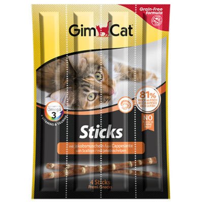 Gimcat Tahılsız Deniz Tarağı Kedi Ödül Çubukları 4 Parça (20 Gr)