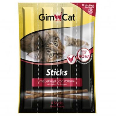 Gimcat Tahılsız Kümes Hayvanlı Kedi Ödül Çubukları 4 Parça (20 Gr)