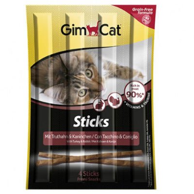 Gimcat Tahılsız Sticks Hindi ve Tavşan Etli Kedi Ödül Çubukları 4 Parça ( 20 Gr )