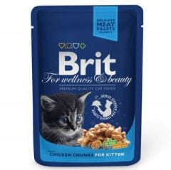 Brit Premium Chicken Kitten Tavuk Parçalı Yavru Kedi Yaş Maması 100 Gr