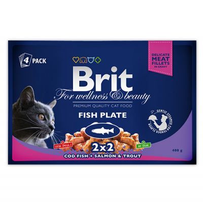 Brit Premium Balık Menüsü Seçenekleri Kedi Yaş Maması 2 x 2 (4 Adet x 100 Gr)