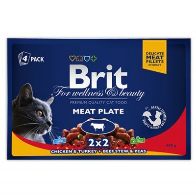 Brit Premium Et Menüsü Seçenekleri Kedi Yaş Maması 2 x 2 (4 Adet x 100 Gr)