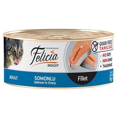 Felicia Somon Balıklı Fileto Tahılsız Kedi Konservesi 85 Gr