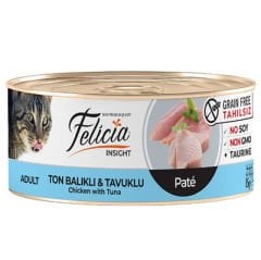 Felicia Ton Balıklı ve Tavuk Etli Kıyılmış Tahılsız Kedi Konservesi 85 Gr