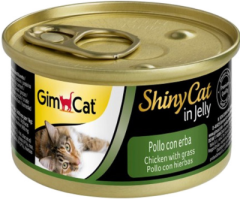 GimCat ShinyCat Tavuk Etli Çimenli Jöleli Kedi Konservesi 70 Gr