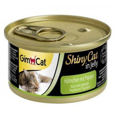 GimCat ShinyCat Tavuk Etli ve Papaya Jöleli Kedi Konservesi 70 Gr