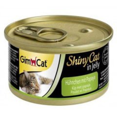 GimCat ShinyCat Tavuk Etli ve Papaya Jöleli Kedi Konservesi 70 Gr