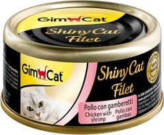 GimCat ShinyCat Tavuk ve Karides Kıyılmış Fileto Kedi Konservesi 70 Gr