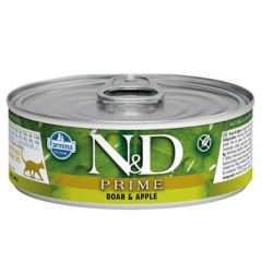 ND 2048 Prime Yaban Domuzu ve Elmalı Kedi Konservesi 80 Gr
